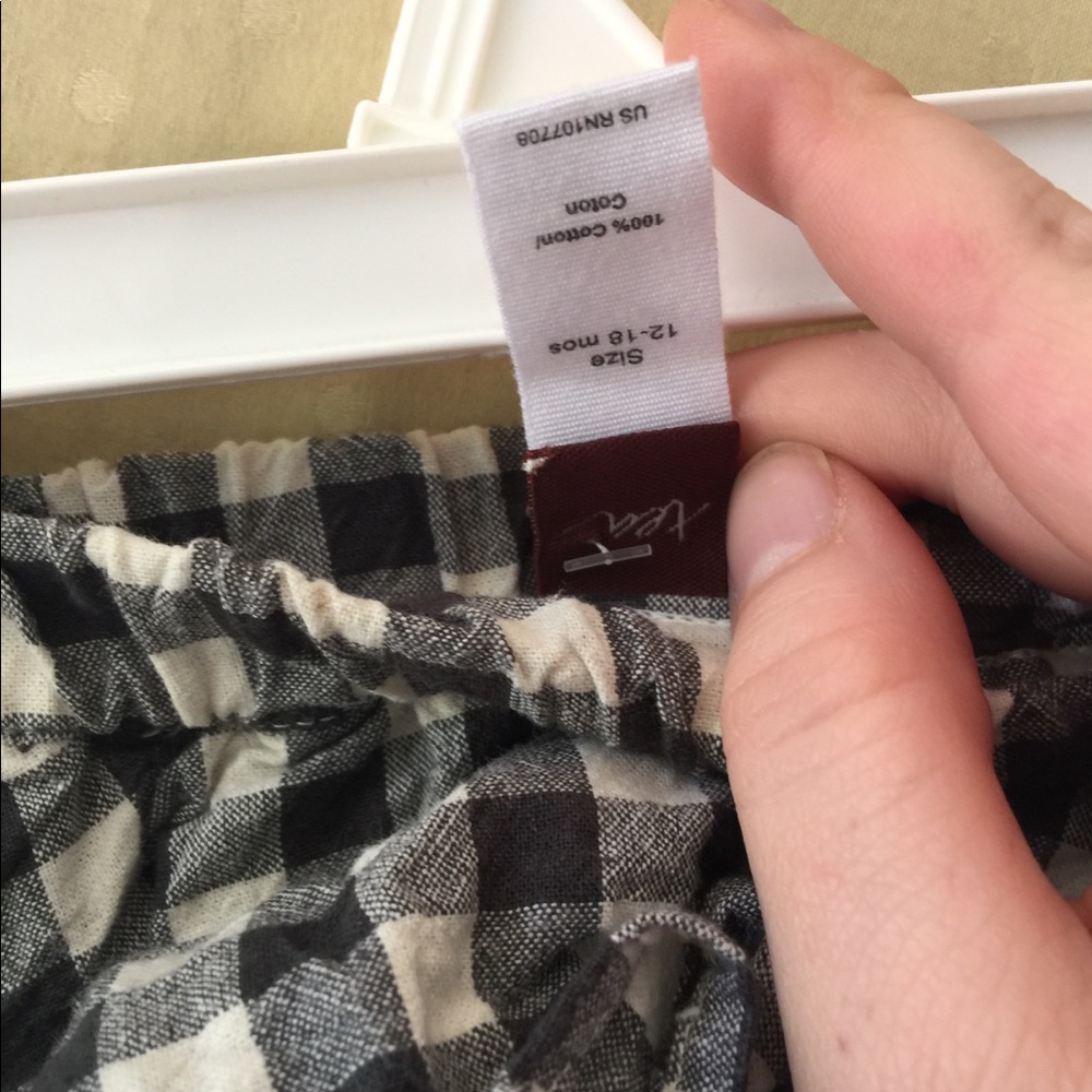 AUTH TEA RUFFLED BLOOMER GREY WHITE PLAID SKORT - Picture 5 of 5